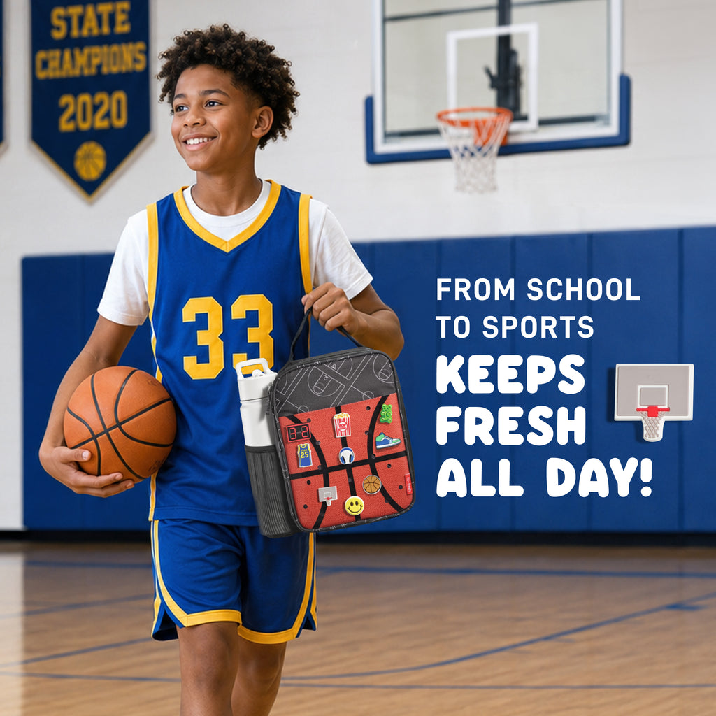 Charm Kids Lunch Bag with 6 Charms, Basketball