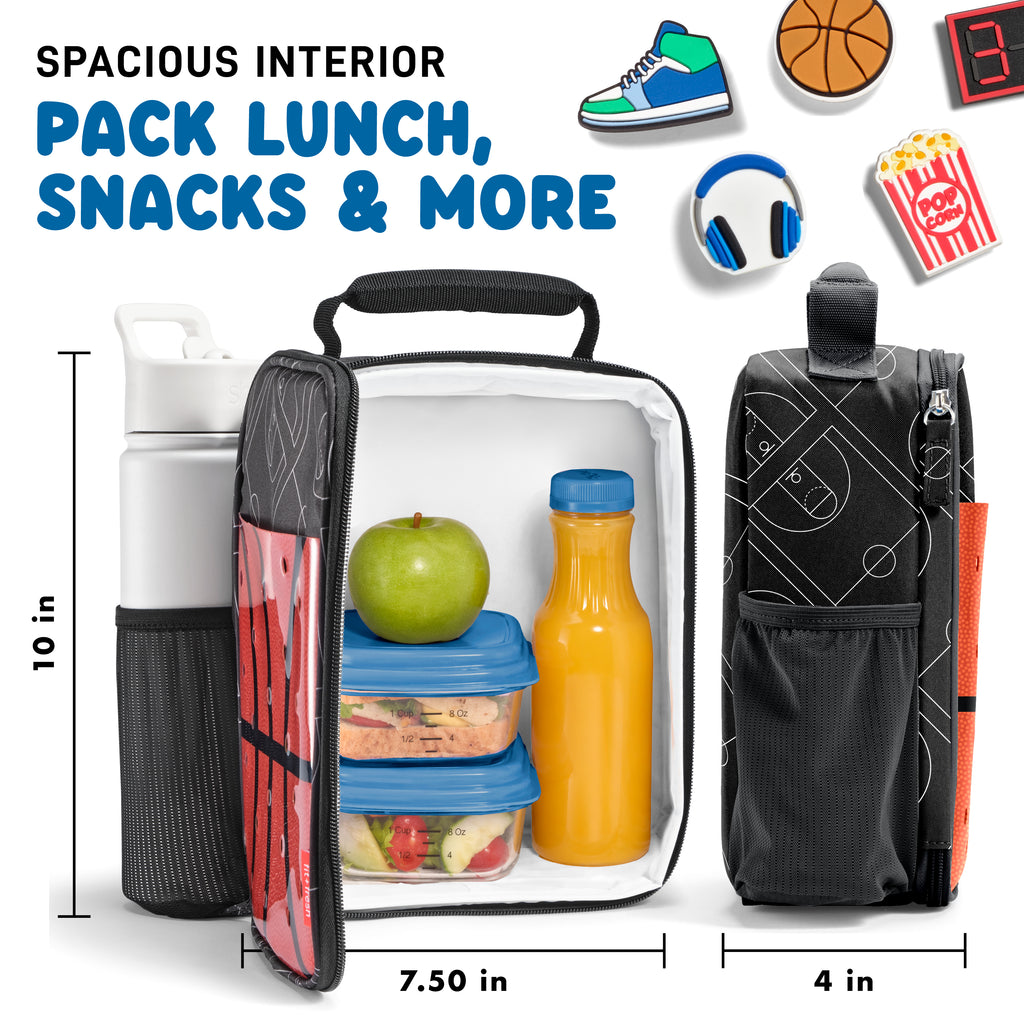 Charm Kids Lunch Bag with 6 Charms, Basketball