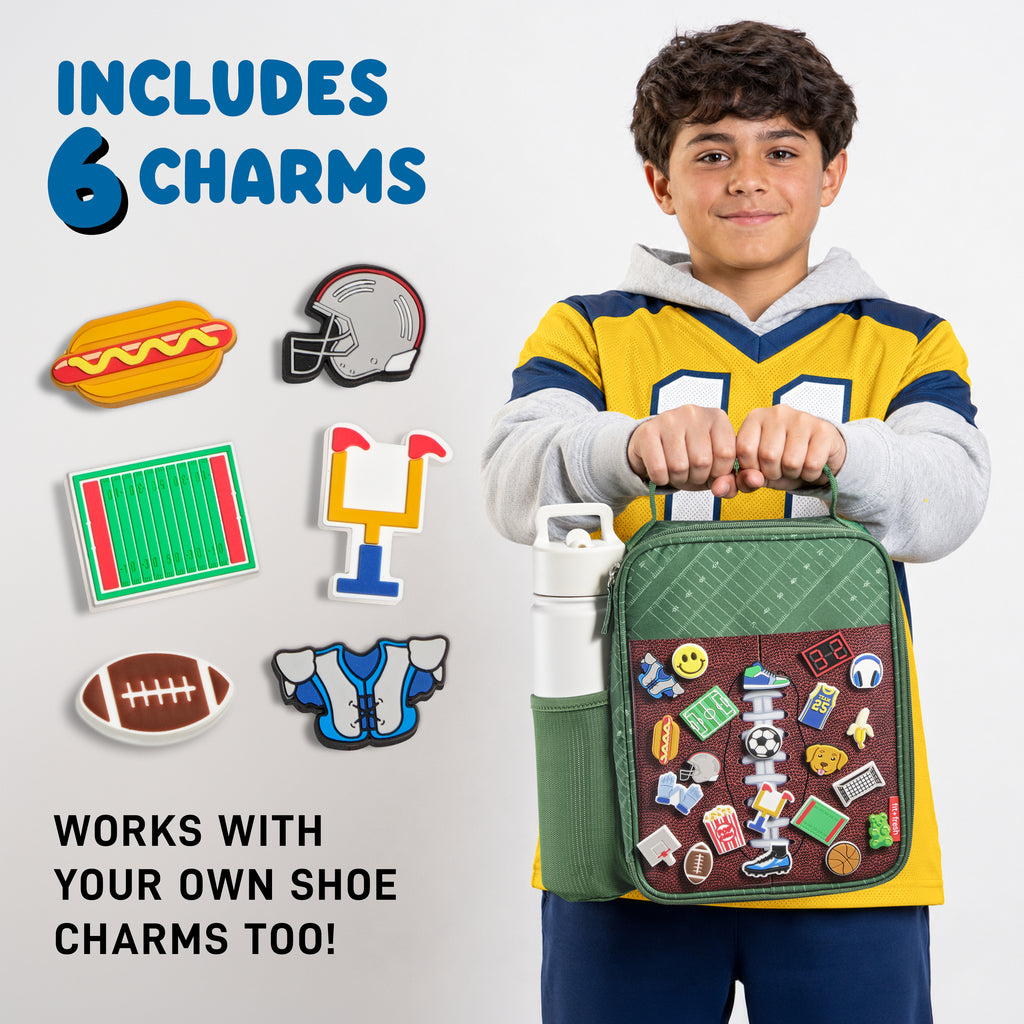 Charm Kids Lunch Bag with 6 Charms, Football