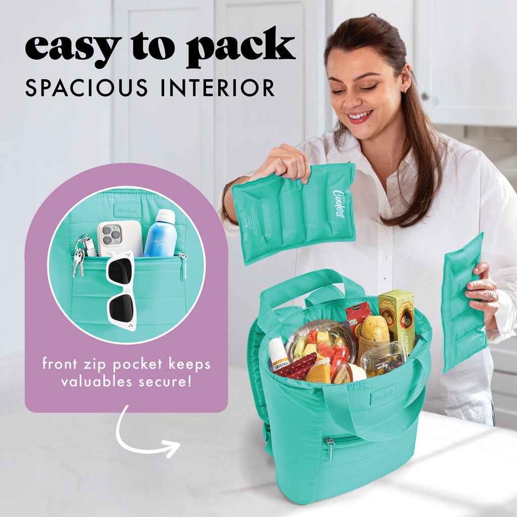 Mari 12-Can Backpack Cooler Tote, Teal