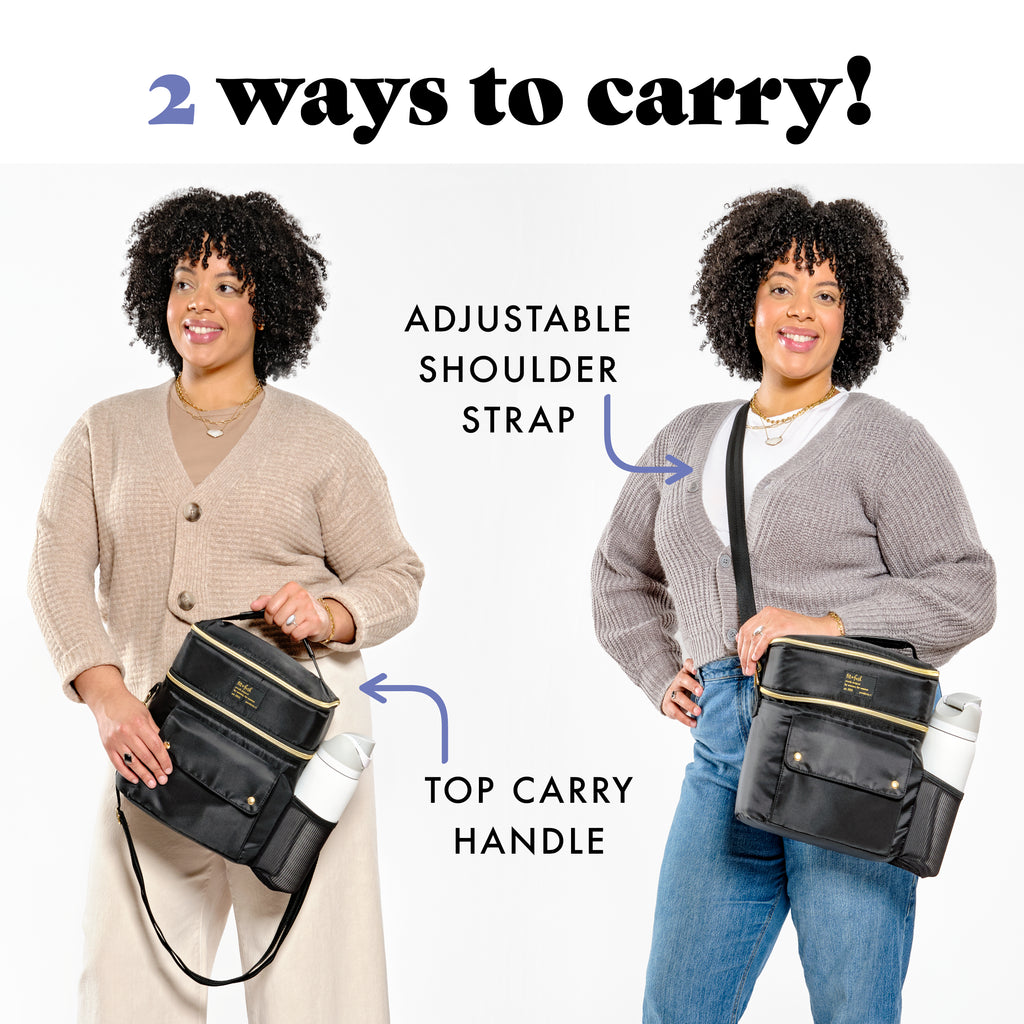 Westminster Dual Compartment Lunch Bag with Lunch Kit, Black