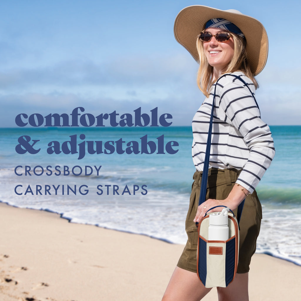 Nina Water Bottle Cooler Crossbody Bag, Deluxe Canvas