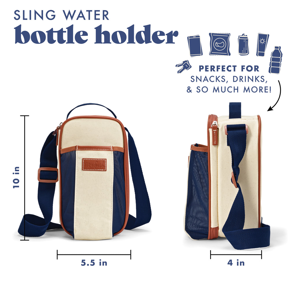 Nina Water Bottle Cooler Crossbody Bag, Deluxe Canvas