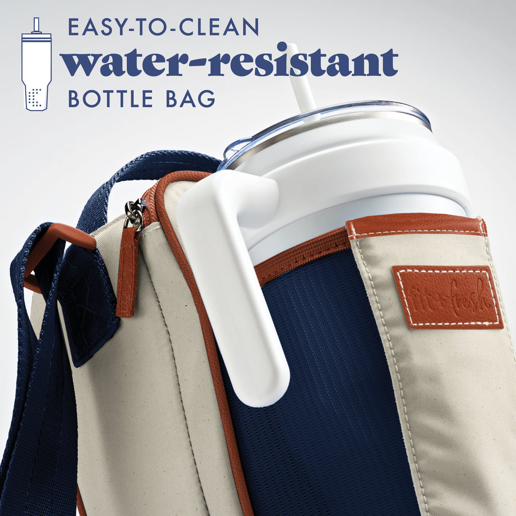 Nina Water Bottle Cooler Crossbody Bag, Deluxe Canvas