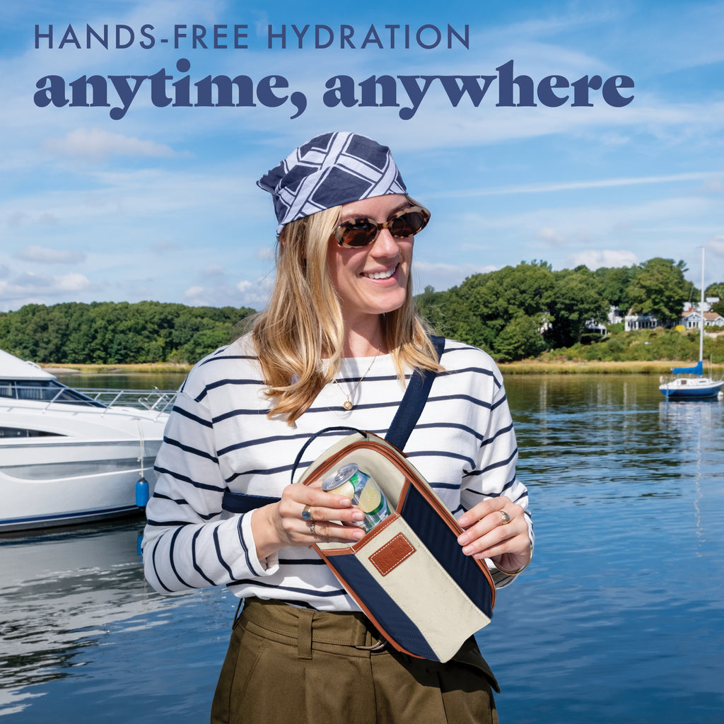 Nina Water Bottle Cooler Crossbody Bag, Deluxe Canvas