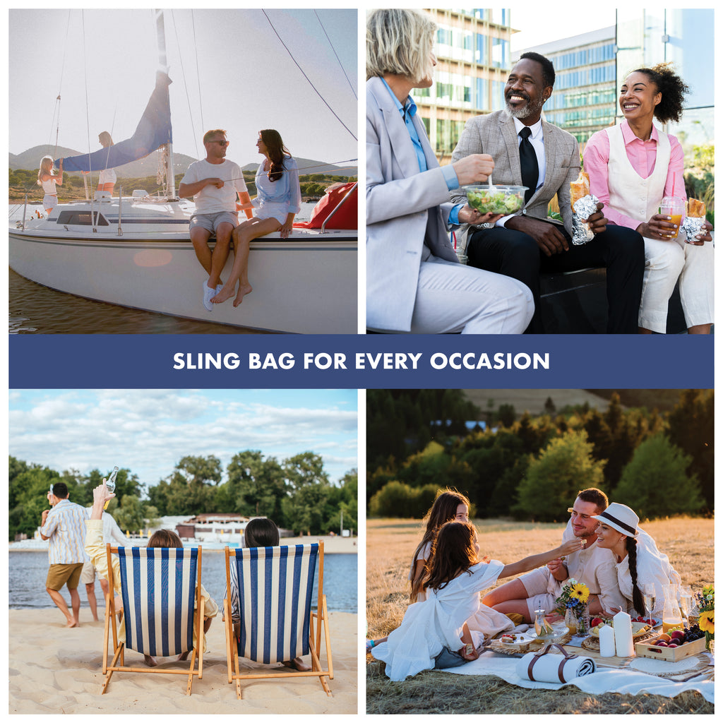 Nina Water Bottle Cooler Crossbody Bag, Deluxe Canvas