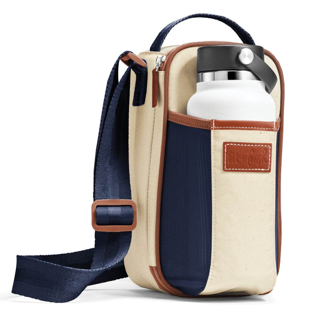 Nina Water Bottle Cooler Crossbody Bag, Deluxe Canvas – Fit + Fresh Online Store