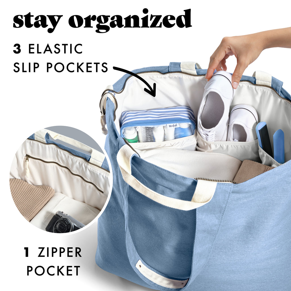 All The Things XL Travel Tote Bag, Denim