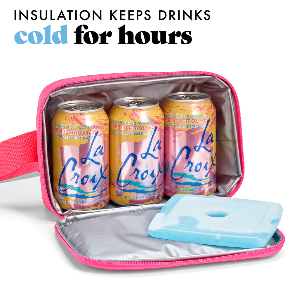 Jada 3-Can Cooler Belt Bag, Hot Pink