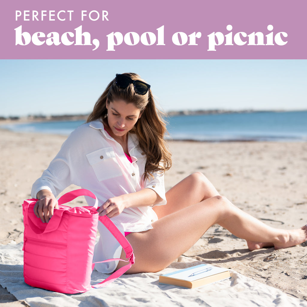 Mari 12-Can Backpack Cooler Tote, Hot Pink