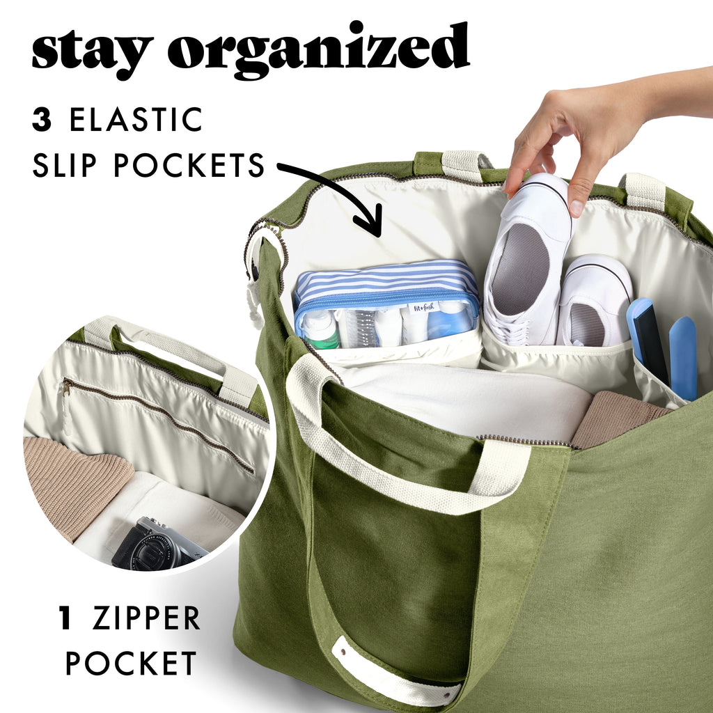 All The Things XL Travel Tote Bag, Olive