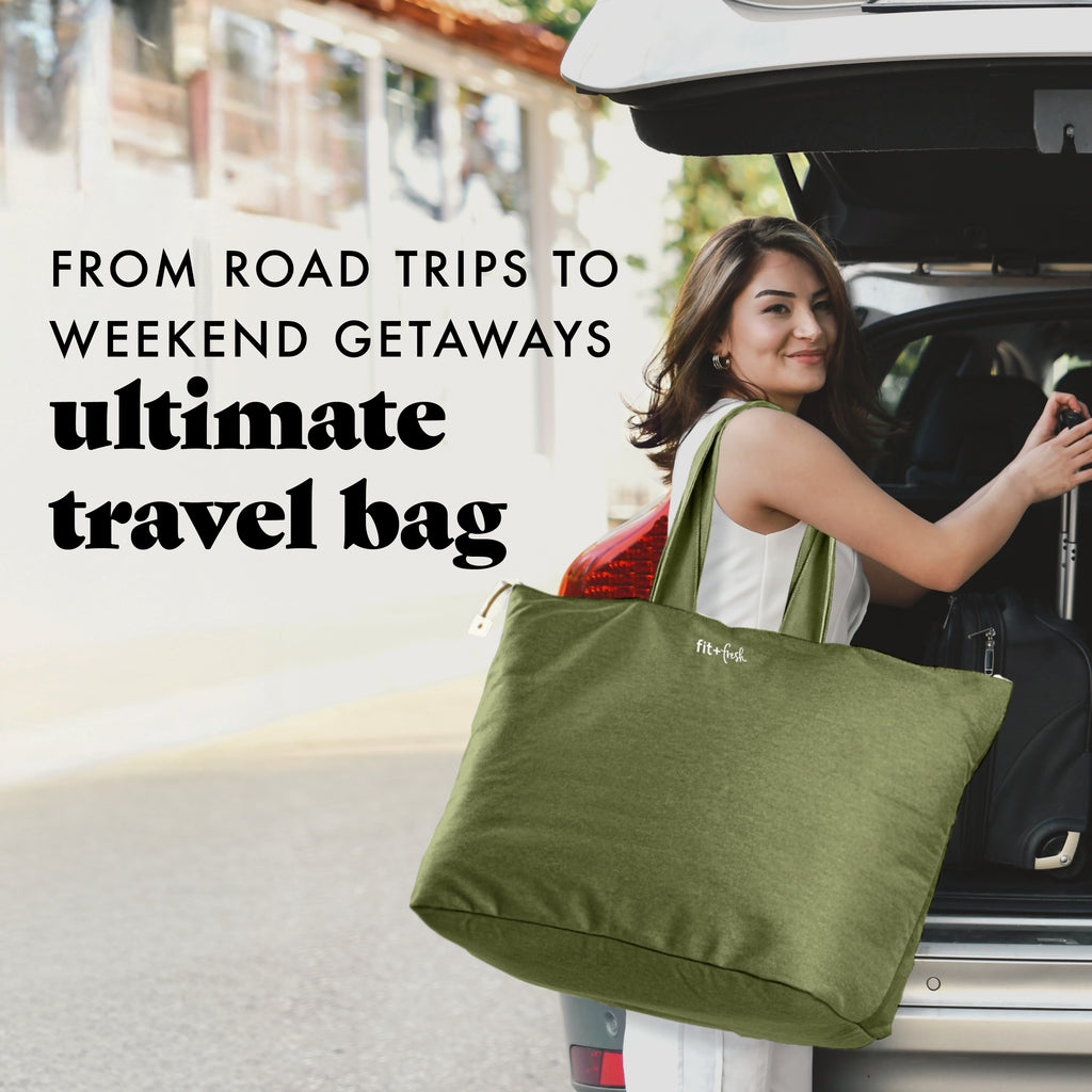 fit & fresh voyager travel commuter tote bag All The Things XL Travel Tote Bag, Olive – Fit + Fresh Online Store