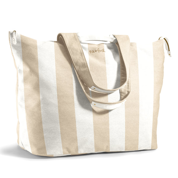 All The Things XL Travel Tote Bag, Pina Colada Cabana Stripe