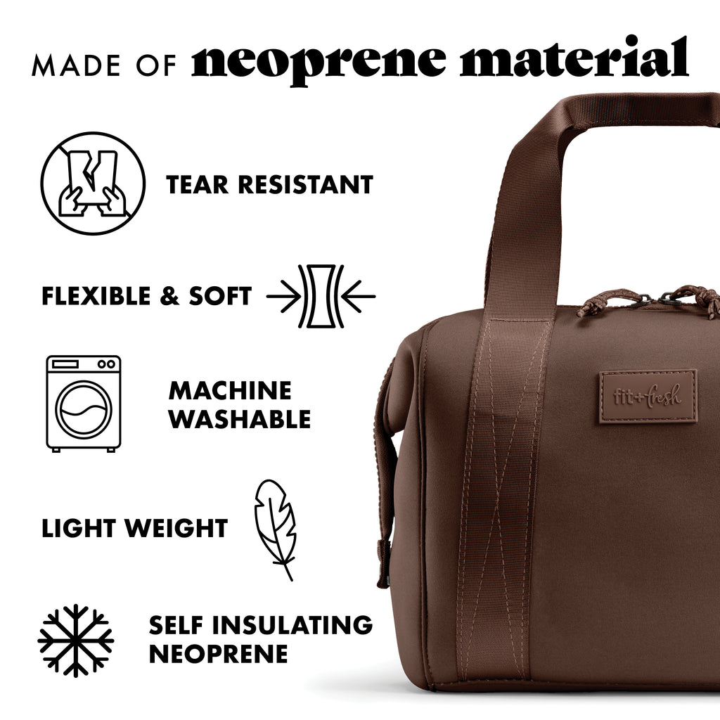 Remi Neoprene Lunch Bag with Lunch Kit, Dark Chocolate