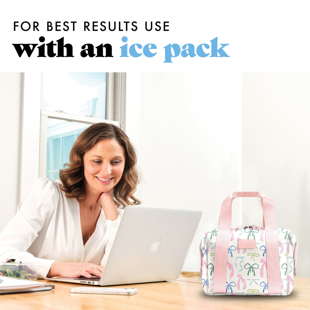 Remi Neoprene Lunch Bag with Lunch Kit, Dainty Bows