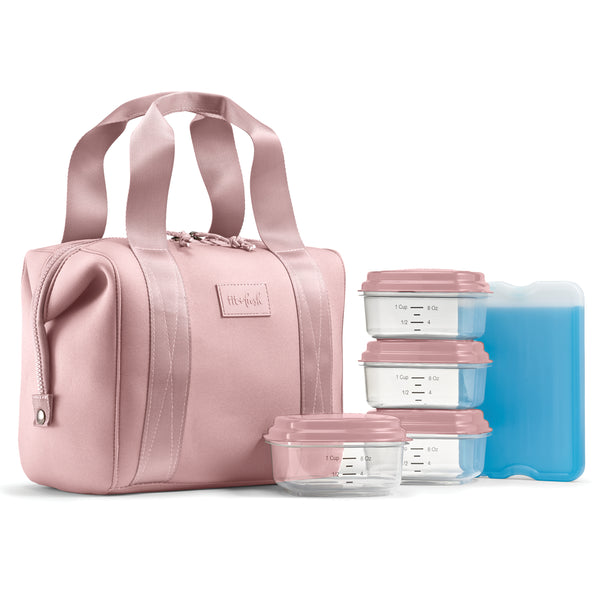 Remi Neoprene Lunch Bag with Lunch Kit, Mauve