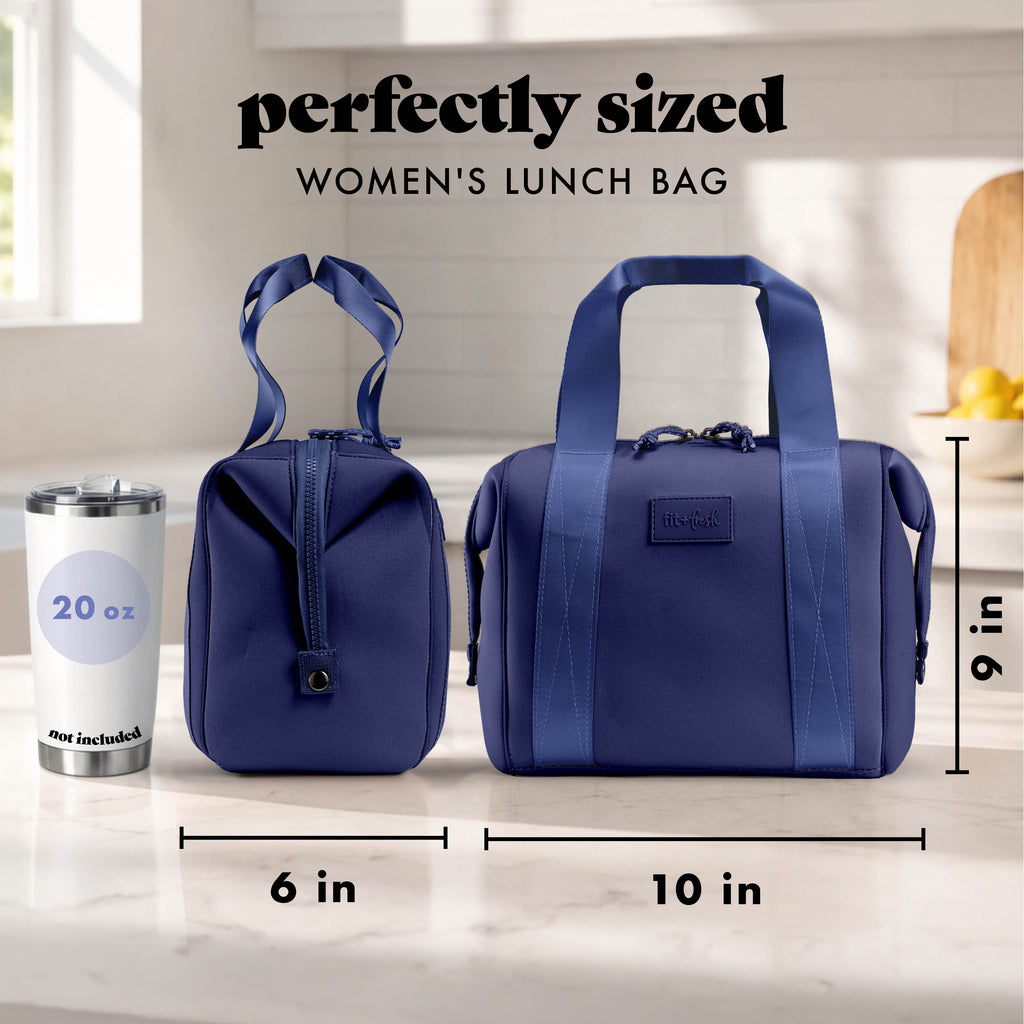 Remi Neoprene Lunch Bag with Lunch Kit, Navy