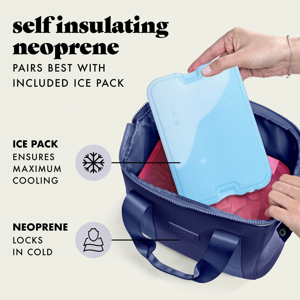 Remi Neoprene Lunch Bag with Lunch Kit, Navy