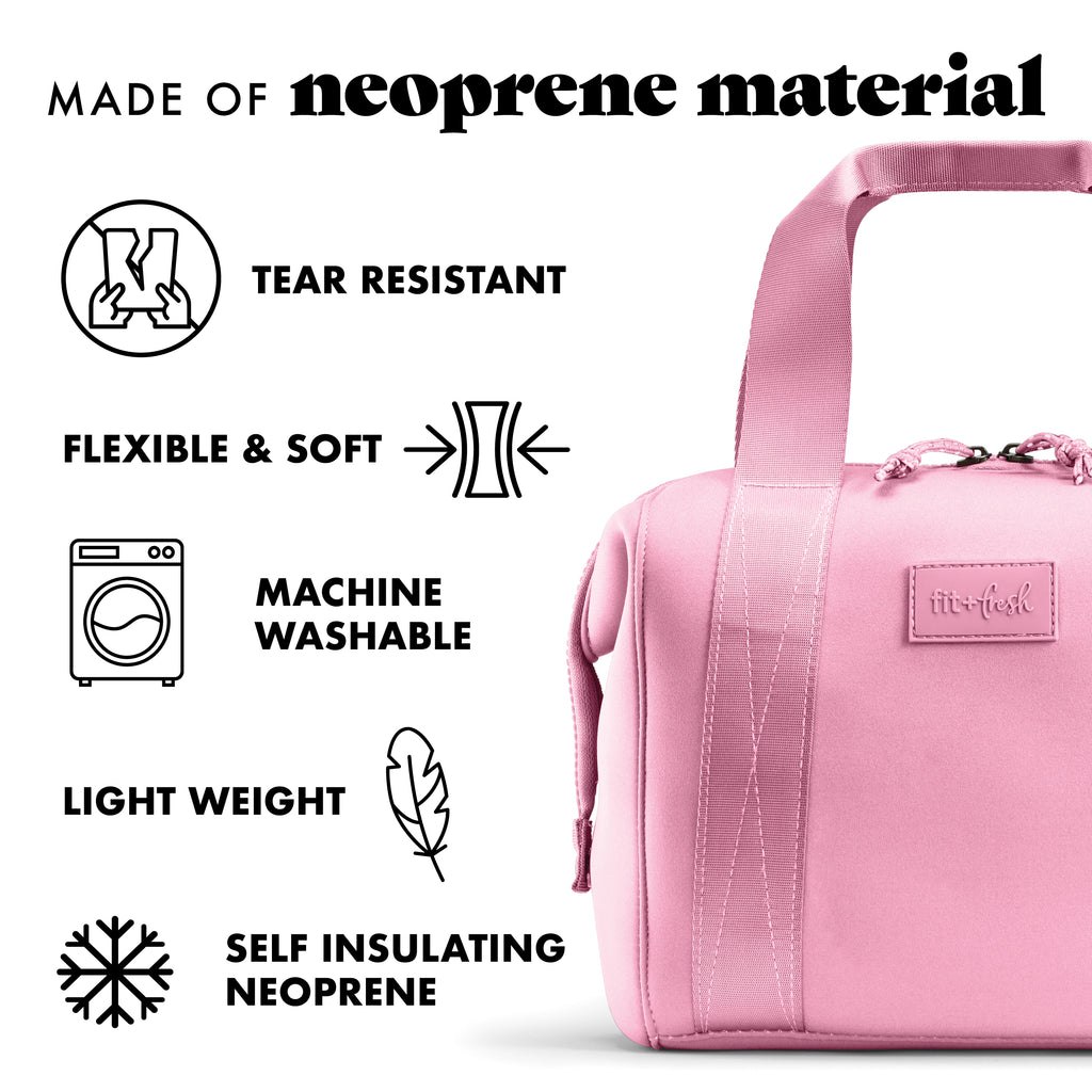Remi Neoprene Lunch Bag with Lunch Kit, Pink