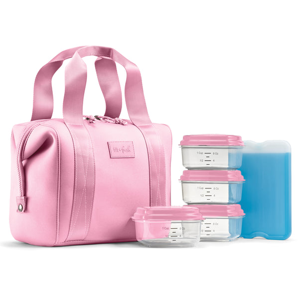 Remi Neoprene Lunch Bag with Lunch Kit, Pink