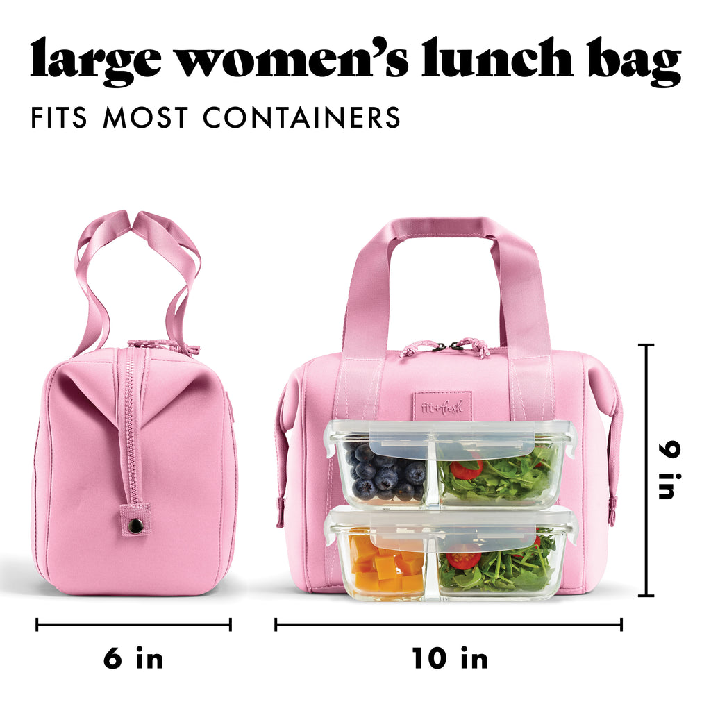 Remi Neoprene Lunch Bag with Lunch Kit, Pink