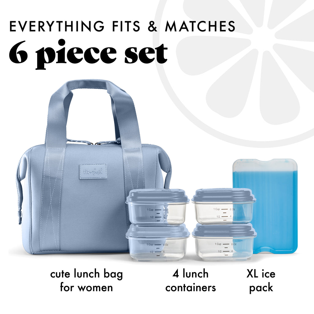 Remi Neoprene Lunch Bag with Lunch Kit, Slate