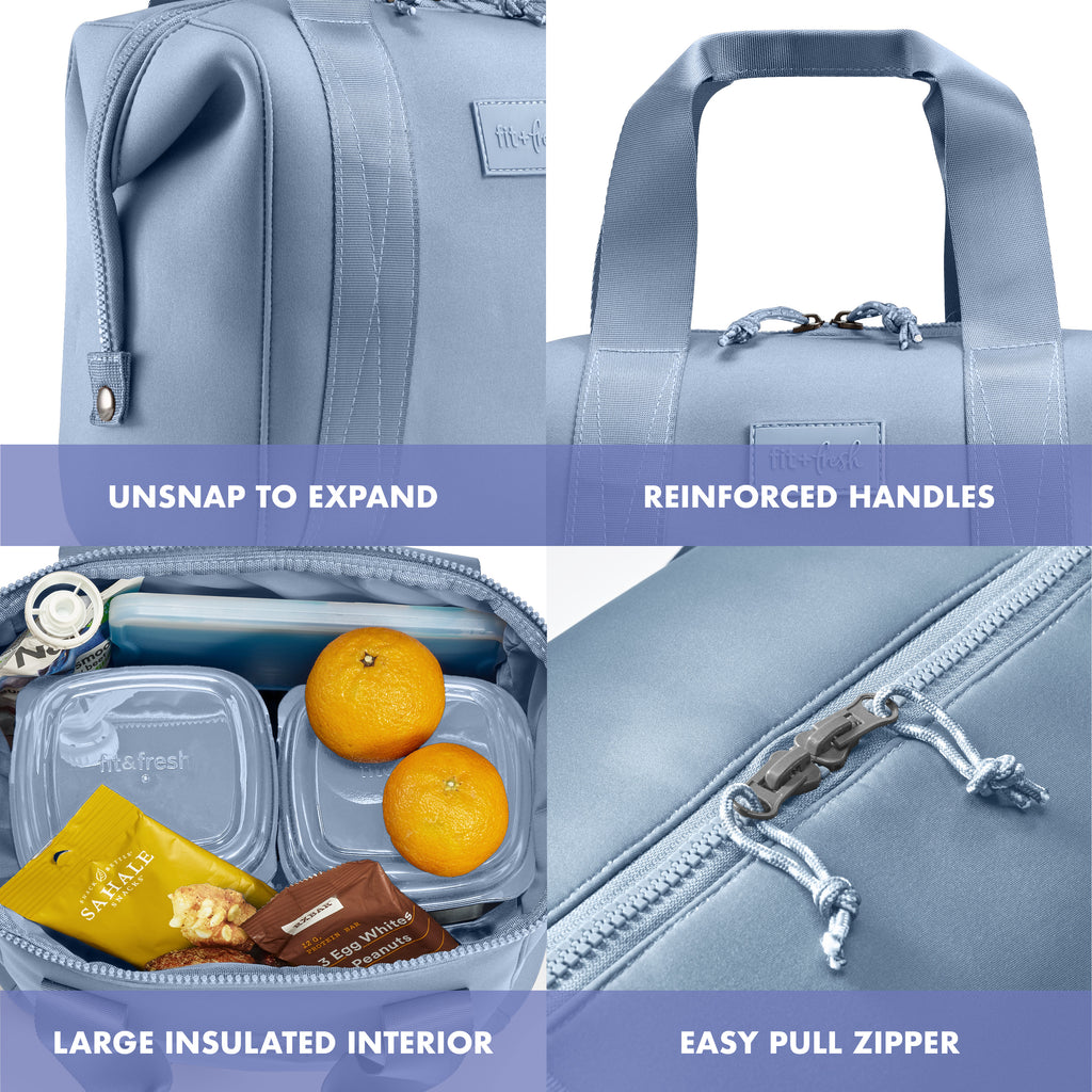 Remi Neoprene Lunch Bag with Lunch Kit, Slate