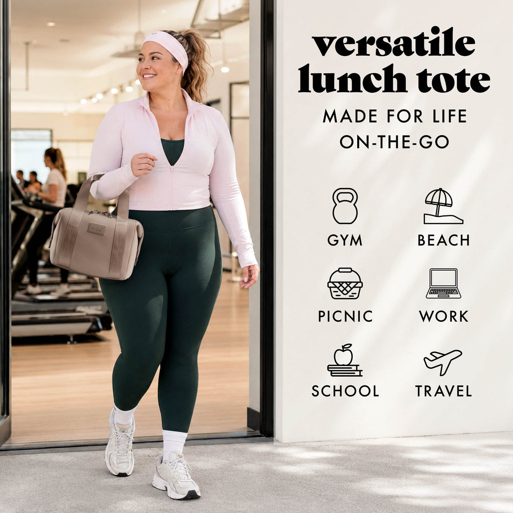 Remi Neoprene Lunch Bag with Lunch Kit, Taupe