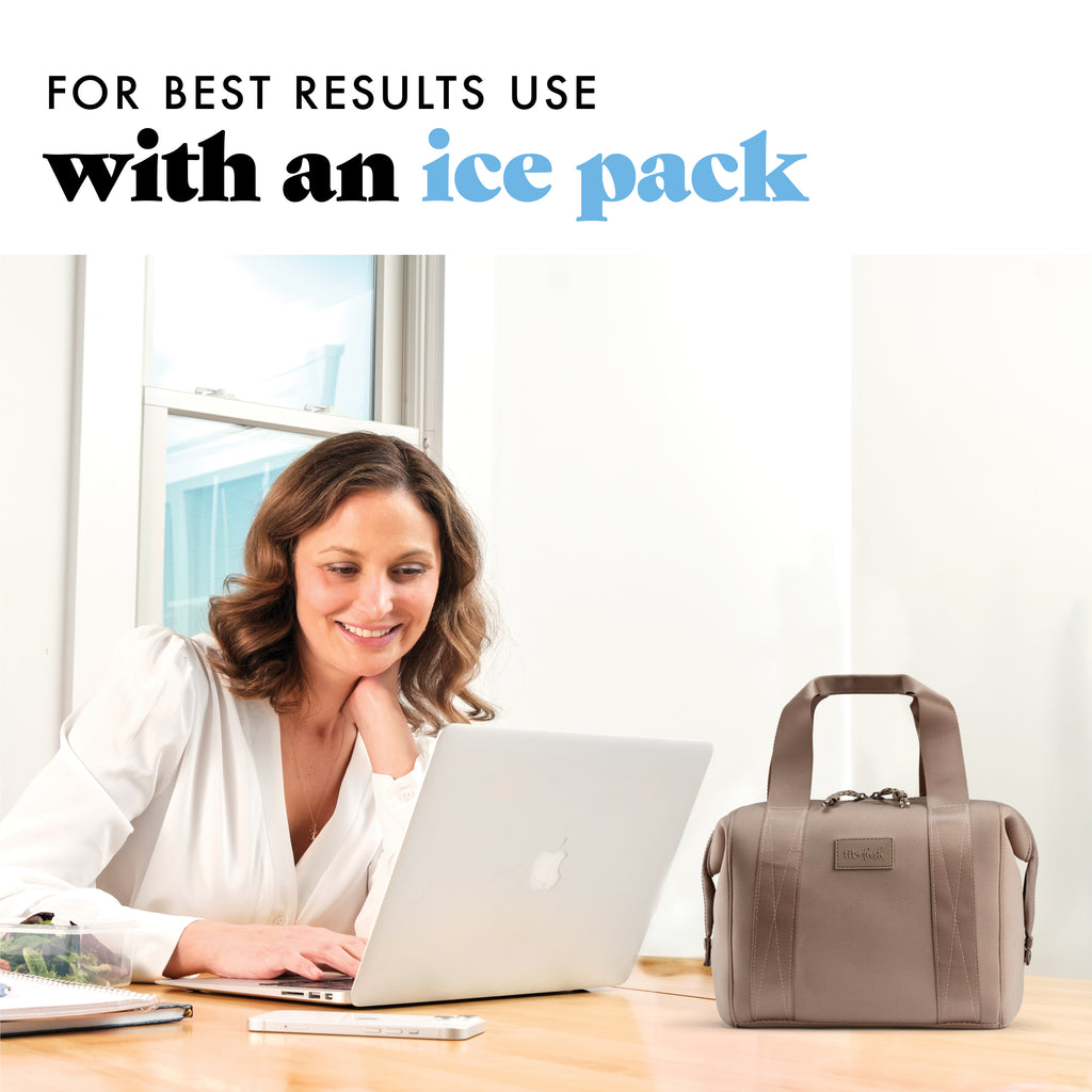 Remi Neoprene Lunch Bag with Lunch Kit, Taupe