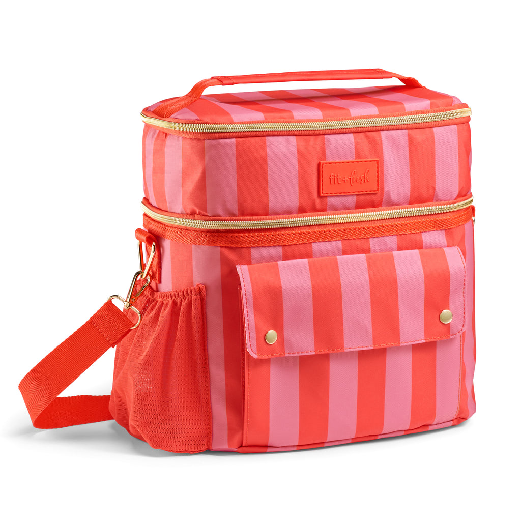 Sidekick 15-Can Dual Compartment Cooler Bag, Daiquiri Cabana Stripe