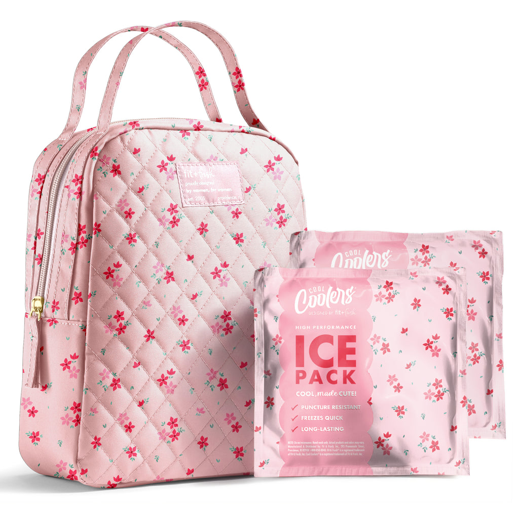 Bottle & Beyond Insulated Baby Bottle Cooler Bag, Pink Dainty Floral