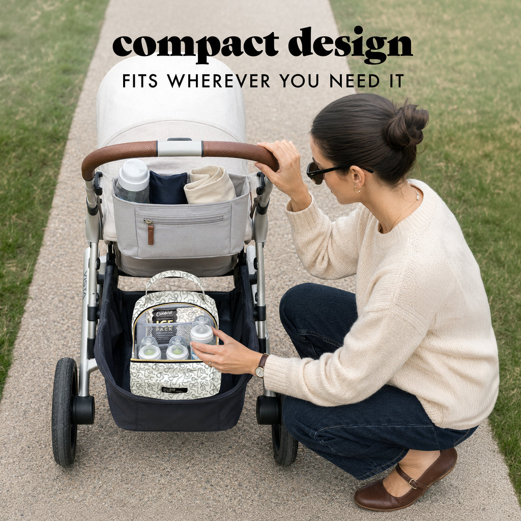 Bottle & Beyond Insulated Baby Bottle Cooler Bag, Sketched Bows