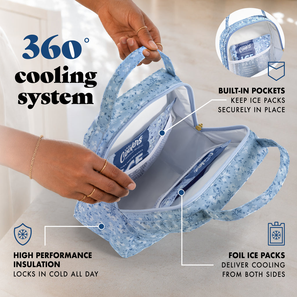 Bottle & Beyond Insulated Baby Bottle Cooler Bag, Cornflower Calico Flowers